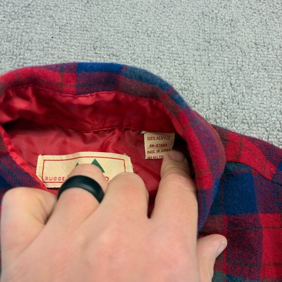 VTG Ruggedwear by b.o.g Men's Medium Flannel Shirt Red Plaid Medium Lumberjack - Picture 4 of 8